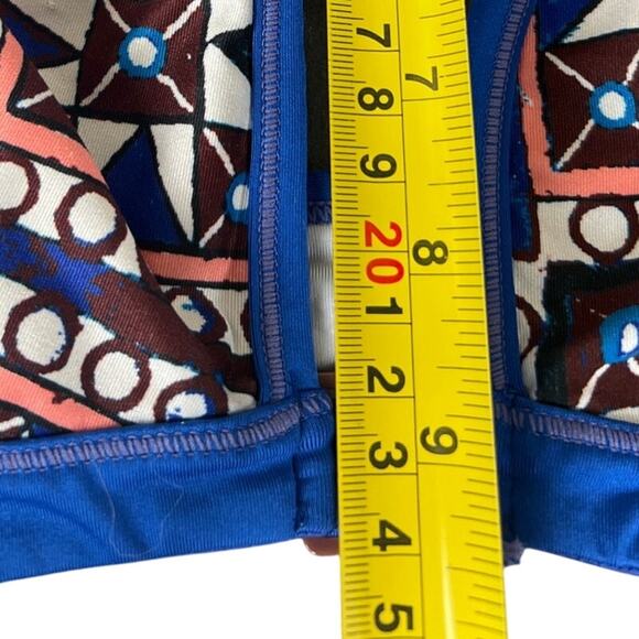 Unbranded Blue Multicolor Tribal Pattern Blue Swim top *Dimensions in Pictures* - Picture 3 of 4
